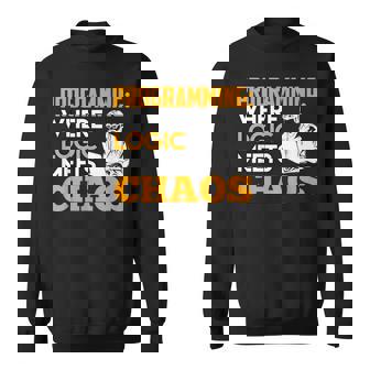 Programming Where Logic Meets Chaos Programmer Sweatshirt Unisex | Mazezy