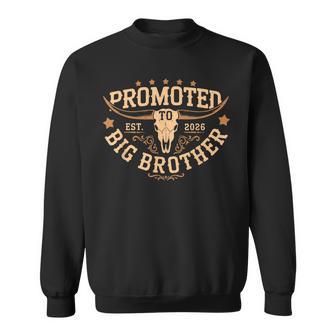 Promoted To Big Bro Est 2026 Cowboy First Time Big Brother Sweatshirt - Thegiftio UK