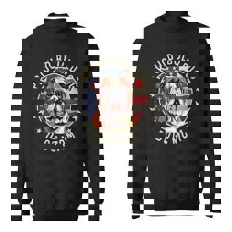 Proud Bulldog Mom American Flag English Bulldog Mom Sweatshirt Unisex | Mazezy