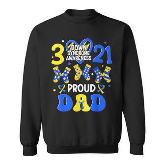 Proud Dad Down Syndrome Awareness March 21 Heart Boy Men Sweatshirt - Thegiftio