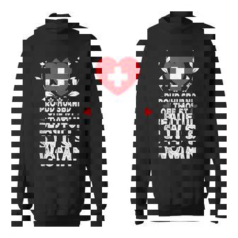 Proud Husband Of Beautiful Swiss Wife Switzerland Flag Tank Top Sweatshirt Unisex | Mazezy