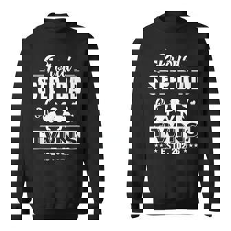 Proud Step Dad Of Twins EST 2026 Twins Cute Hearts Sweatshirt Unisex | Mazezy