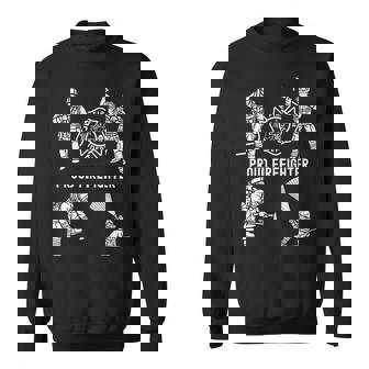 Proud 消防士 消防用品 グラフィック シンボル 消防士 長袖tシャツ スウェットシャツ - Kawaiitshirt