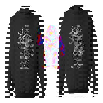 Psychedelic Bigfoot Sasquatch Rock On Graphic Tank Top Sweatshirt Unisex | Mazezy
