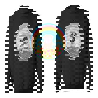 Pug Rainbow Bridge Cute Colorful Dog Memorial Painting Tank Top Sweatshirt Unisex | Mazezy