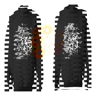 Pumpkin Leopard Sunflower Fall Lover Autumn Sweatshirt Unisex | Mazezy