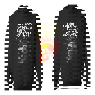 Punk's NOT Dead Punk Skull Art Mohawk Tank Top Sweatshirt Unisex | Mazezy