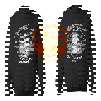 Purrfectly Thankful Cat Thanksgiving Cute Autumn Pumpkin Cat Sweatshirt Unisex | Mazezy