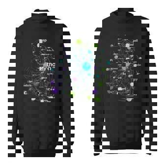 Python プログラミング言語影響ネットワークグラフ スウェットシャツ - Kawaiitshirt