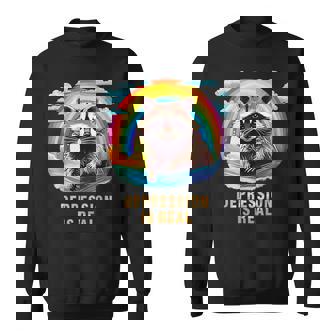 Raccoon Health Sad Therapy Unhappy Depression Sweatshirt Unisex | Mazezy