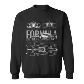Racing 2026 Car Silhouette Blueprint Racing Car 2026 Size Sweatshirt - Monsterry