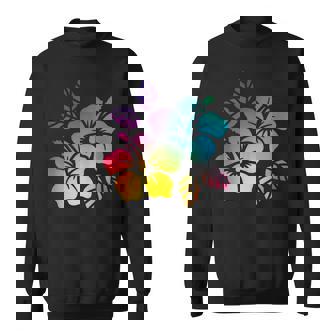 Rainbow Hibiscus Tropical Hawaiian Flower Aloha Surfer Tank Top Sweatshirt Unisex | Mazezy