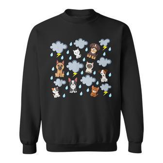 Raining Cats And Dogs Rain English Idiom Pets Puppies Kitten Sweatshirt - Thegiftio UK