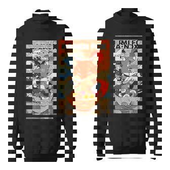 Ramen Fox Cute Japanese Noodle Lover Retro Anime Kawaii Ezo Sweatshirt Unisex | Mazezy