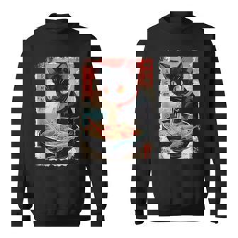 Ramen Noodles Cat Japan Y2k Kawaii Retro Cats Manga Anime Sweatshirt - Thegiftio