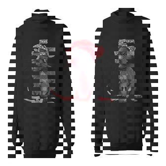 Rat Lover Colorful Portrait Motif Rodent Pet Cute Rat Owner Sweatshirt Unisex | Mazezy