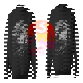 Rattlesnake With Skull Desert Snake Western Gothic Sunset Sweatshirt Unisex | Mazezy