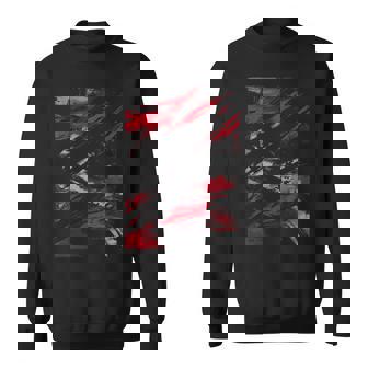 Red And Black Dynamic Splatter Graphic Sweatshirt - Thegiftio