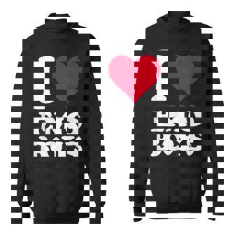 Red Heart I Love Emo Boys スウェットシャツ - Kawaiitshirt