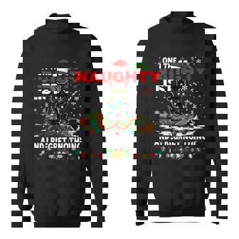 I Regret Nothing On The Naughty List Christmas Black Cat Sweatshirt | Seseable FR