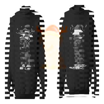 Reindeer Santa Hat Irish Wolfhound Christmas Holiday Sweatshirt - Seseable