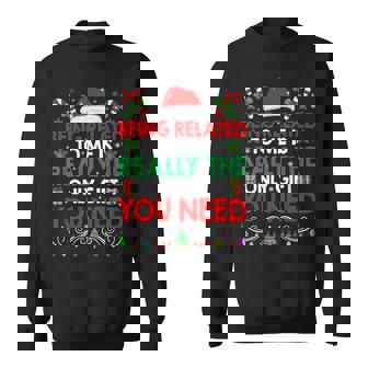Being Related To Me Christmas Family Xmas Pajamas Men Sweatshirt - Thegiftio