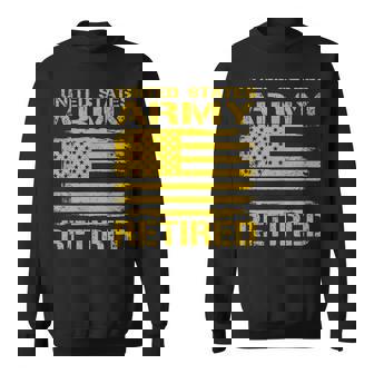 Retired Army Distressed American Flag Sweatshirt - Monsterry