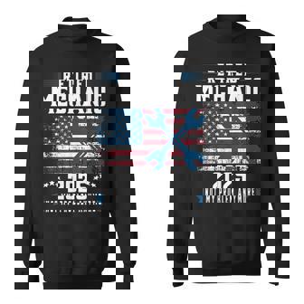 Retirement 2025 Mechanic Auto Repairman American Flag Sweatshirt - Monsterry