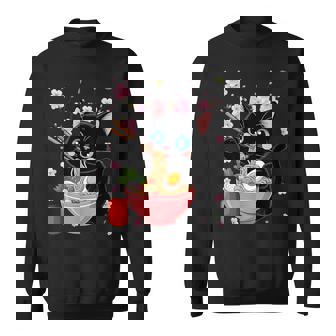 Retro – Japanese Anime Cat Eating Ramen Sweatshirt Unisex | Mazezy