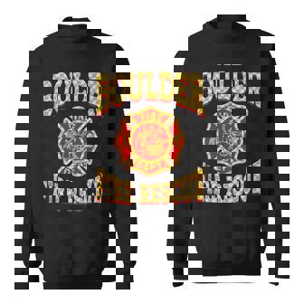 Retro Boulder Fire Department Flag Colorado Firefighter Tank Top Sweatshirt Unisex | Mazezy