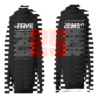 Retro Christmas December 25 Typography Winter Cozy Season Sweatshirt | Seseable CA