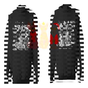 Retro Christmas Sphynx Cat Santa Reindeer Sweatshirt - Thegiftio