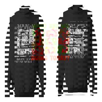 Retro What Are We Doing Today Santa PE Teacher Team Xmas Tank Top Sweatshirt Unisex | Mazezy