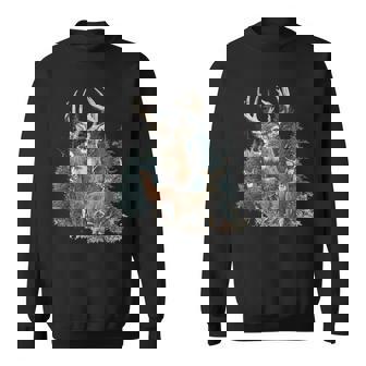 Retro Forest Deer Wildlife Animal Nature Deer Camping Camper Sweatshirt - Monsterry