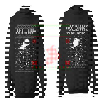 Retro Well Hung Ugly Christmas Sweater Couples Matching Xmas Sweatshirt Unisex | Mazezy