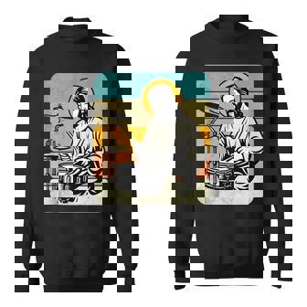 Retro Jesus Drummer Worship Rhythm Graphic Praise Music Tank Top Sweatshirt Unisex | Mazezy