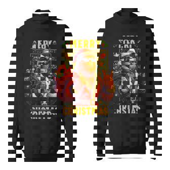 Retro Merry Christmas Santa Bigfoot Sasquatch Xmas Sweatshirt | Seseable CA