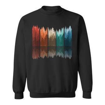 Retro Pine Tree Forest Nature Outdoor Vintage Graphic Men Sweatshirt - Monsterry