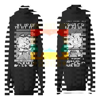 Retro Ping Pong Paddles Serve Graphic Table Tennis Fun Sweatshirt Unisex | Mazezy