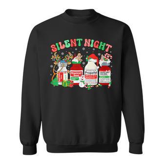 Retro Propofol Silent Night Er Ed Rn Icu Nurses Christmas Sweatshirt - Thegiftio UK