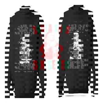 Retro Santa Says Six Seven 67 Meme Christmas Sweatshirt | Mazezy