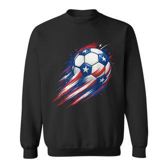 Retro Soccer 4Th Of July Patriotic Red White Blue Boys Sweatshirt - Thegiftio UK