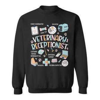 Retro Veterinary Receptionist Vet Receptionist Appreciation Sweatshirt - Thegiftio UK