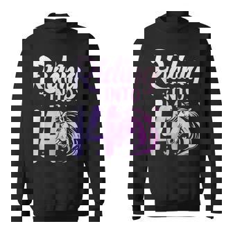 Riding Into 14 Rodeo Western Horse Lover 14th Birthday Sweatshirt Unisex | Mazezy