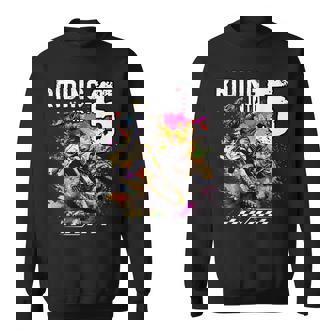 Riding Into 5 Year Old Dirt Bike Motocross Birthday Sweatshirt Unisex | Mazezy