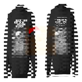 Rizz The Season Christmas Pajamas Cat Meme Brainrot Sweatshirt | Mazezy