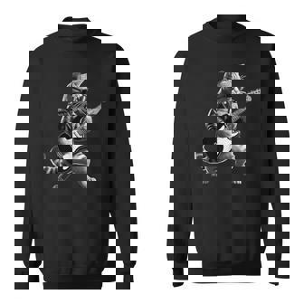 Rock Cat Jouant De La Guitare Musicien Guitariste Et Festival De Musique Sweater e - Cadeauxyz