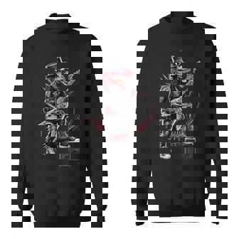 Rock And Roll Dinosaur Goth Dino Punk Rock Guitar Music Sweatshirt - Thegiftio