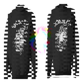 Rock And Roll Rainbow Unicorn Emo Goth Alternative Animal Sweatshirt Unisex | Mazezy
