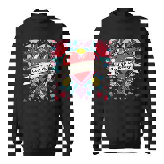 Rosas Y Corazones Con Cita En Estilointage Tatuaje Camisa de entrenamiento - Regaloses